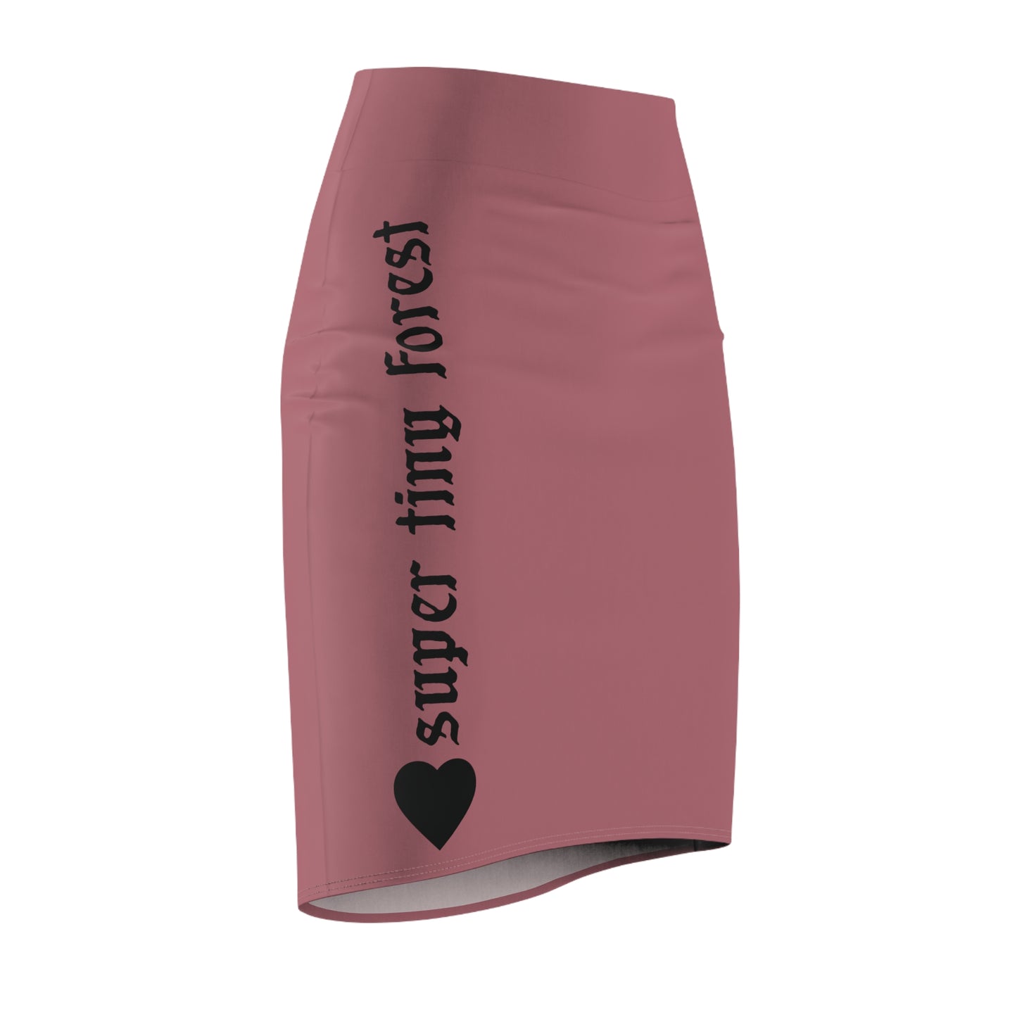 Pencil Skirt — Dusty Rose "super tiny forest" Side Script Skirt