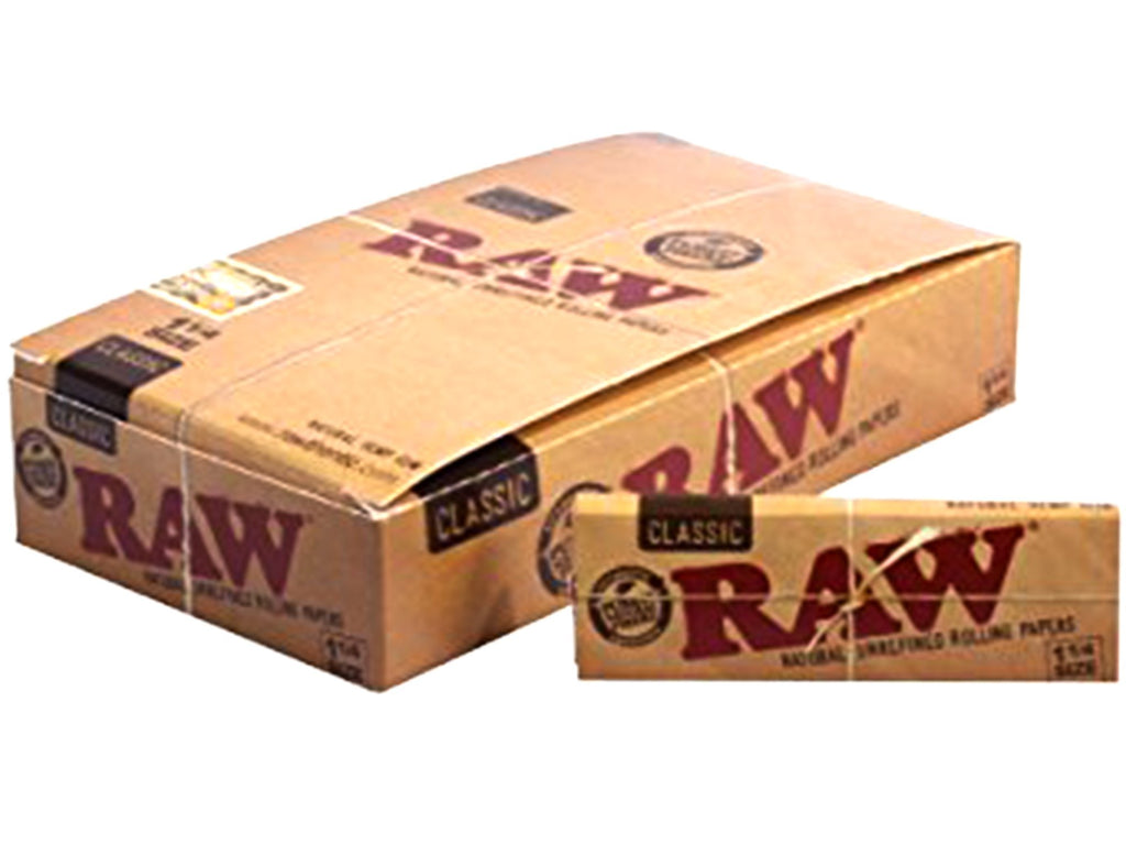 Raw Unrefined Classic 1.25 1 1/4 Size Cigarette Rolling Papers, 50 Count (Pack of 6)