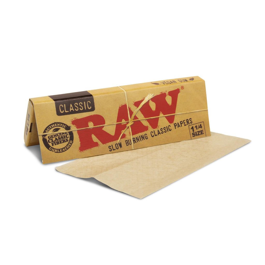 Raw Unrefined Classic 1.25 1 1/4 Size Cigarette Rolling Papers, 50 Count (Pack of 6)