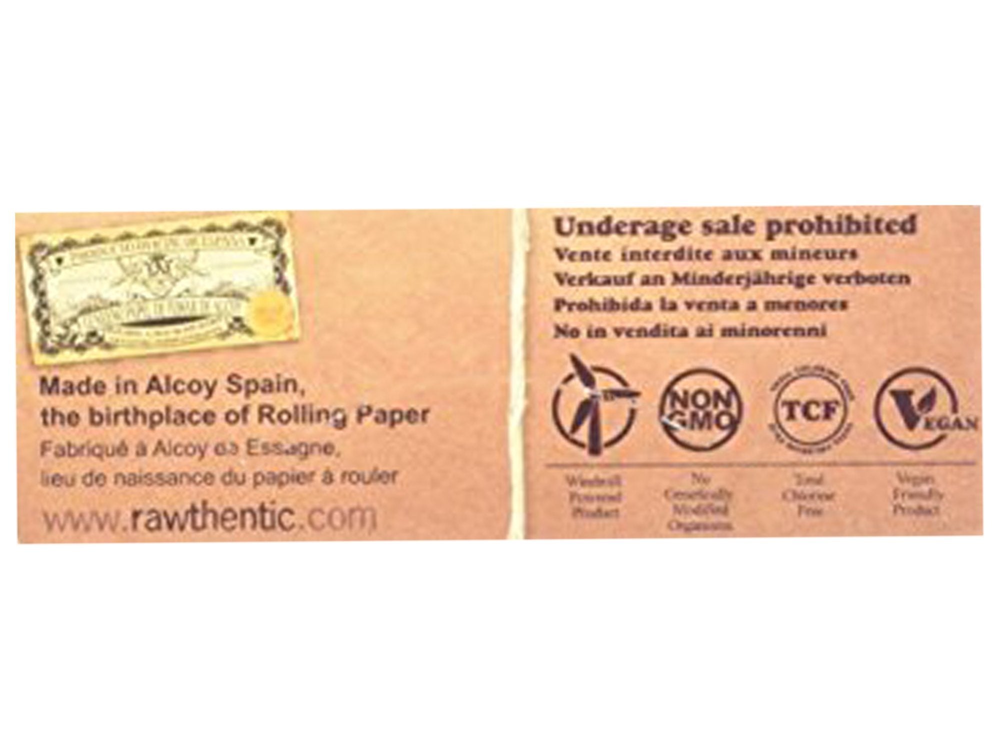 Raw Unrefined Classic 1.25 1 1/4 Size Cigarette Rolling Papers, 50 Count (Pack of 6)