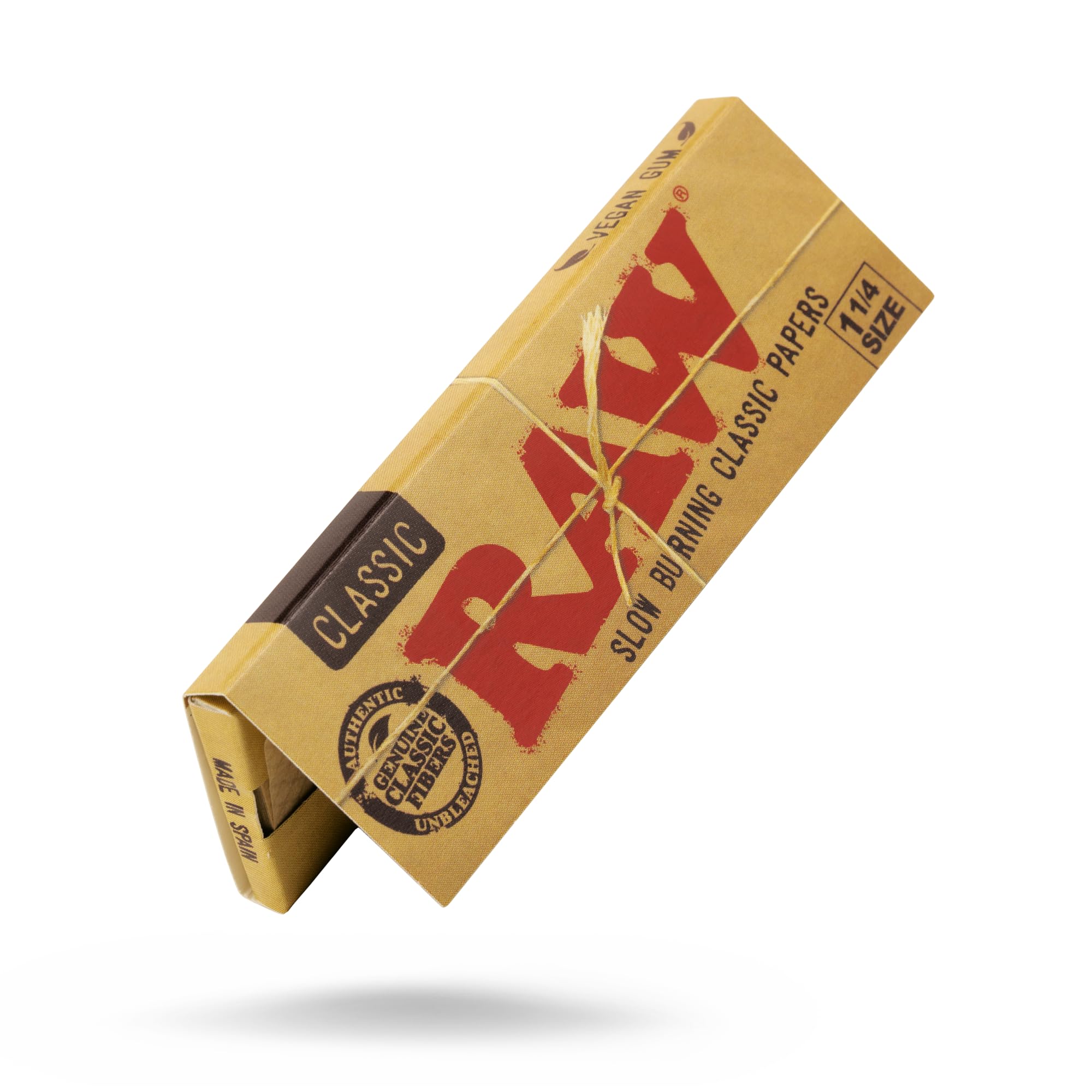 Raw Unrefined Classic 1.25 1 1/4 Size Cigarette Rolling Papers, 50 Count (Pack of 6)