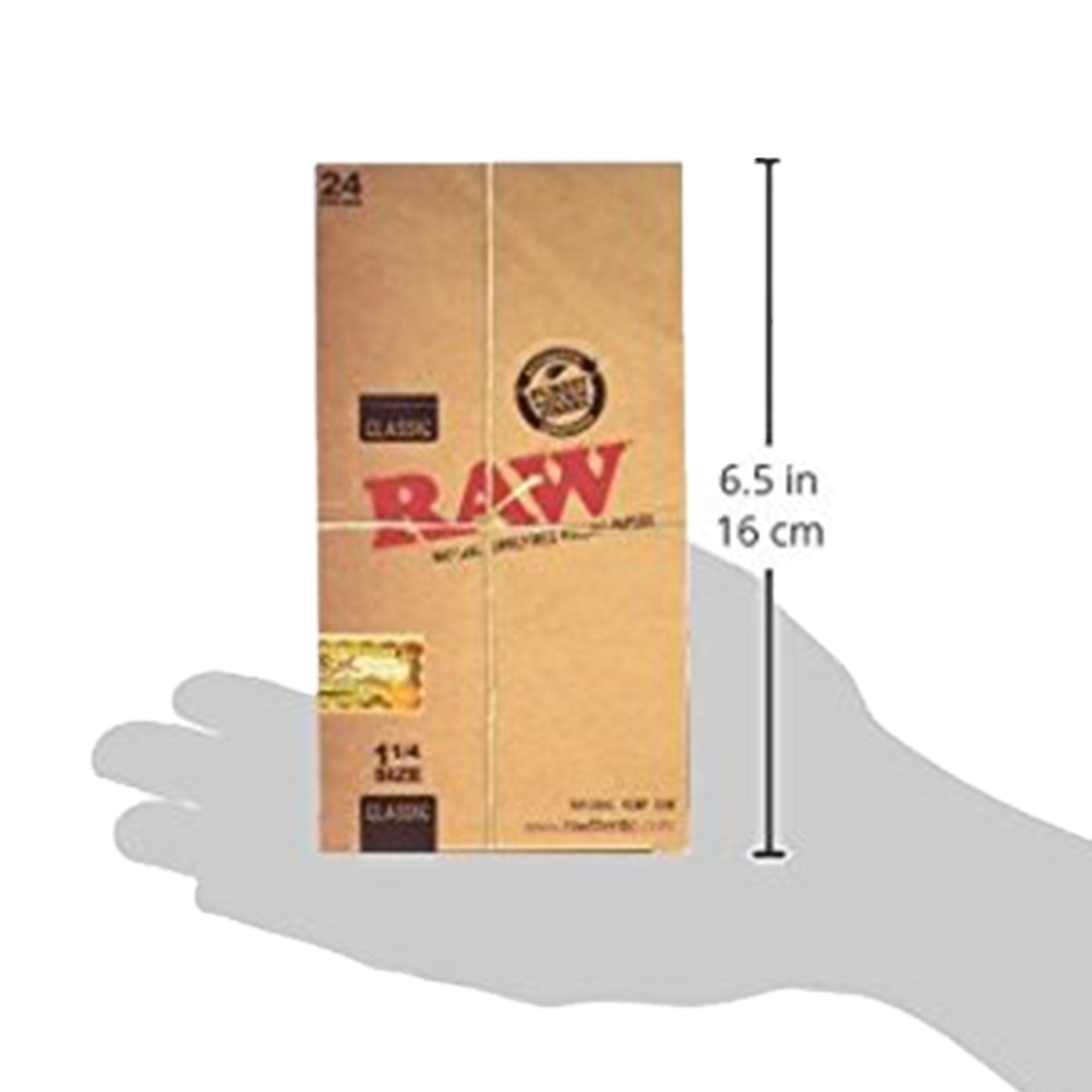 Raw Unrefined Classic 1.25 1 1/4 Size Cigarette Rolling Papers, 50 Count (Pack of 6)