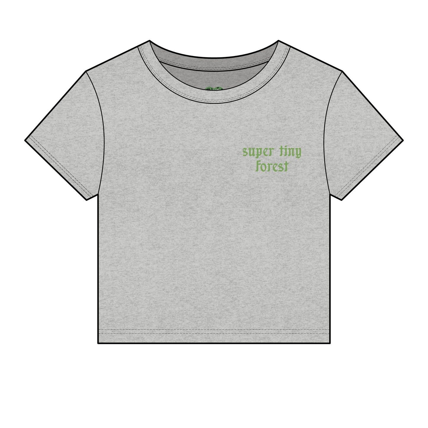Baby Tee — "Super Tiny Forest" Crop Tee (Women’s Micro Rib)