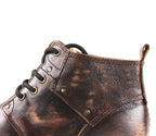 OSSTONE Moto Boots for Men Vintage Zipper-up Retro Leather Chukka Boots Distressed Rock n roll Bike Shoes Punk Boots OS-6015-2-Retro