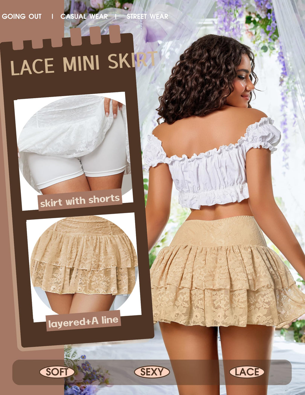 Lace Layered Mini Skirt