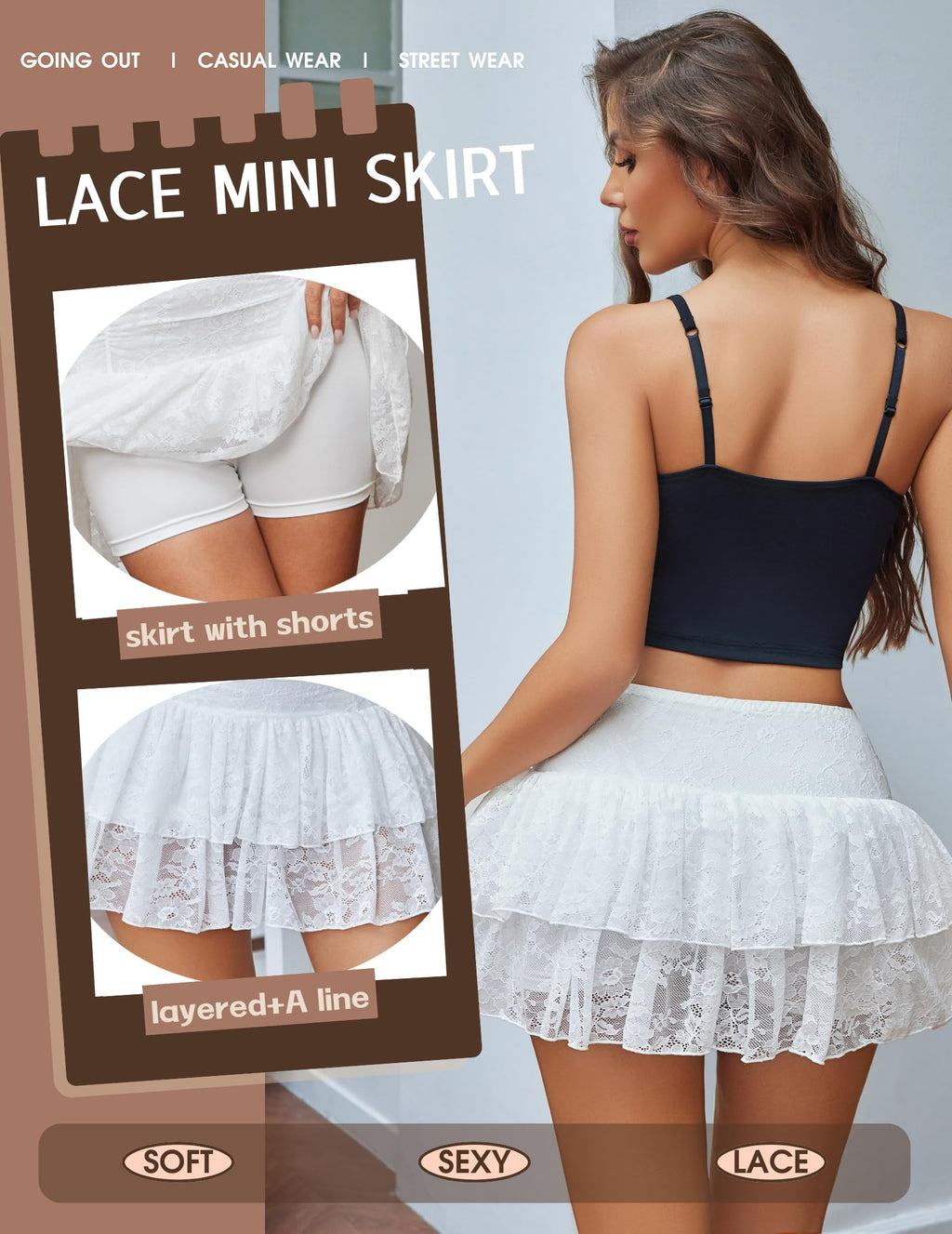 Lace Layered Mini Skirt