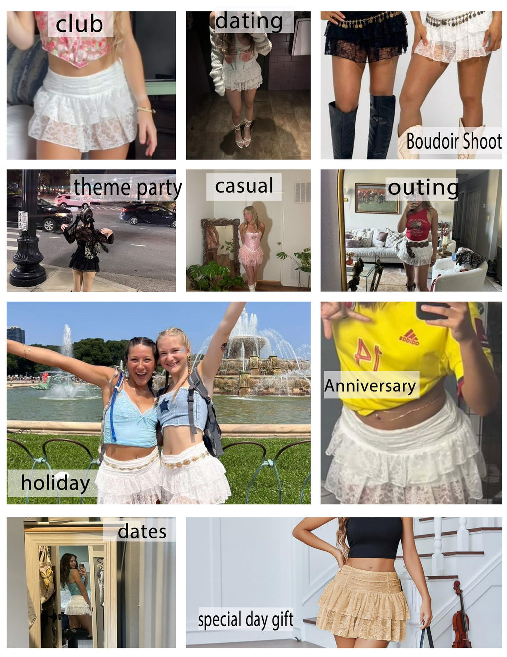 Lace Layered Mini Skirt