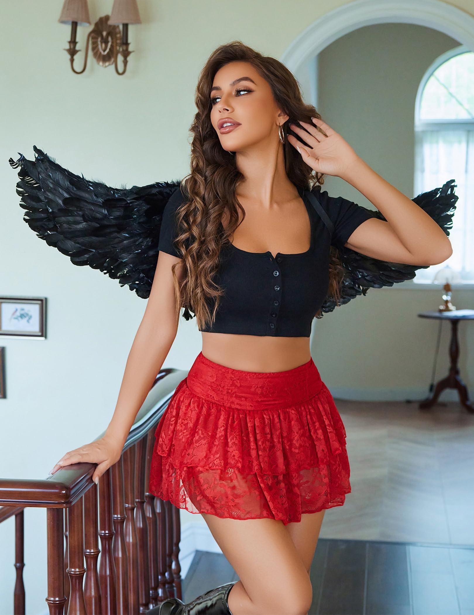 Lace Layered Mini Skirt