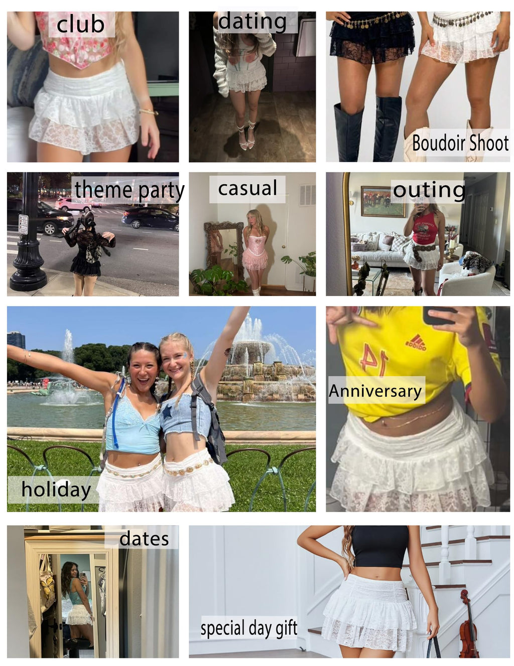 Lace Layered Mini Skirt