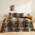 XeGe Cheetah Print Fluffy Faux Fur Duvet Cover Set, 3 Pieces Soft Plush Shaggy Fuzzy Bedding Set(1 Faux Fur Leopard Print Comforter Cover + 2 Furry Pillow Cases), Zipper Closure(King, Pink)