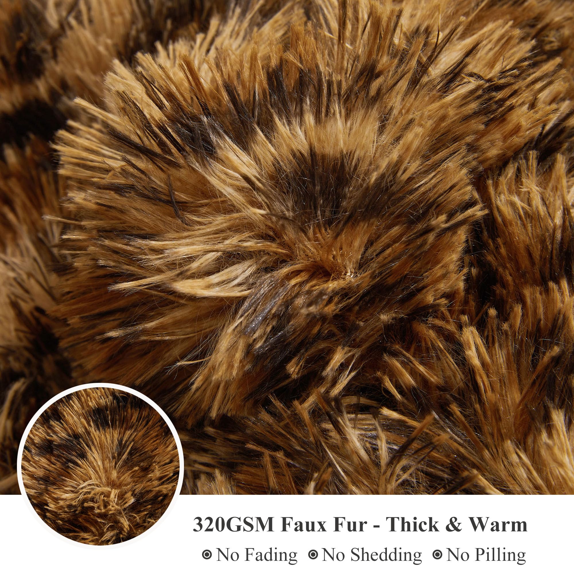XeGe Cheetah Print Fluffy Faux Fur Duvet Cover Set, 3 Pieces Soft Plush Shaggy Fuzzy Bedding Set(1 Faux Fur Leopard Print Comforter Cover + 2 Furry Pillow Cases), Zipper Closure(King, Pink)