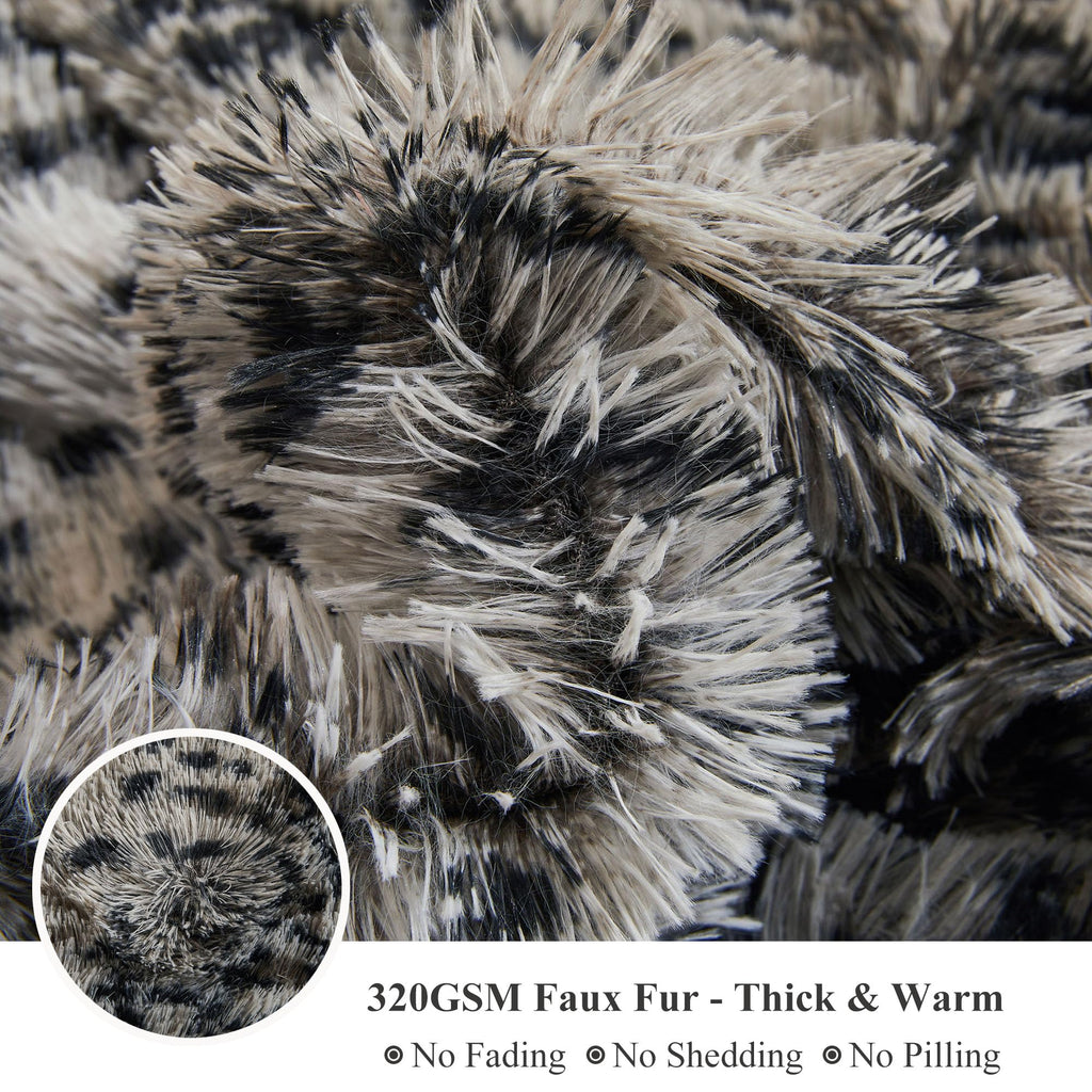 XeGe Cheetah Print Fluffy Faux Fur Duvet Cover Set, 3 Pieces Soft Plush Shaggy Fuzzy Bedding Set(1 Faux Fur Leopard Print Comforter Cover + 2 Furry Pillow Cases), Zipper Closure(King, Pink)