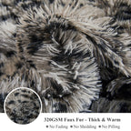 XeGe Cheetah Print Fluffy Faux Fur Duvet Cover Set, 3 Pieces Soft Plush Shaggy Fuzzy Bedding Set(1 Faux Fur Leopard Print Comforter Cover + 2 Furry Pillow Cases), Zipper Closure(King, Pink)
