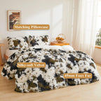 XeGe Cheetah Print Fluffy Faux Fur Duvet Cover Set, 3 Pieces Soft Plush Shaggy Fuzzy Bedding Set(1 Faux Fur Leopard Print Comforter Cover + 2 Furry Pillow Cases), Zipper Closure(King, Pink)
