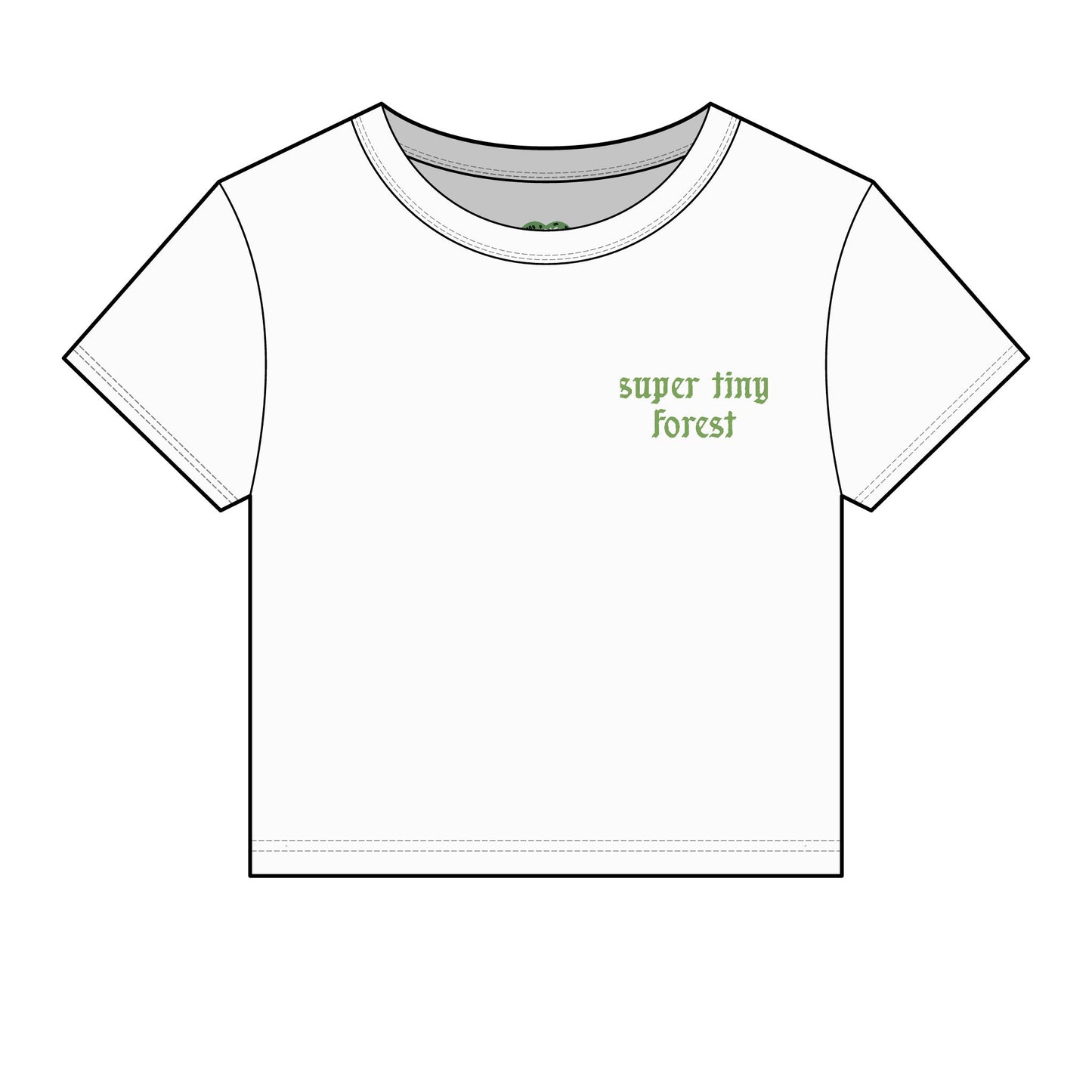 Baby Tee — "Super Tiny Forest" Crop Tee (Women’s Micro Rib)