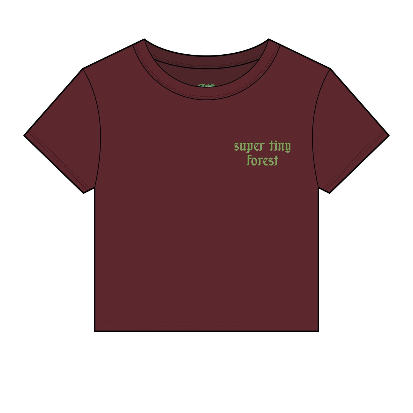 Baby Tee — "Super Tiny Forest" Crop Tee (Women’s Micro Rib)
