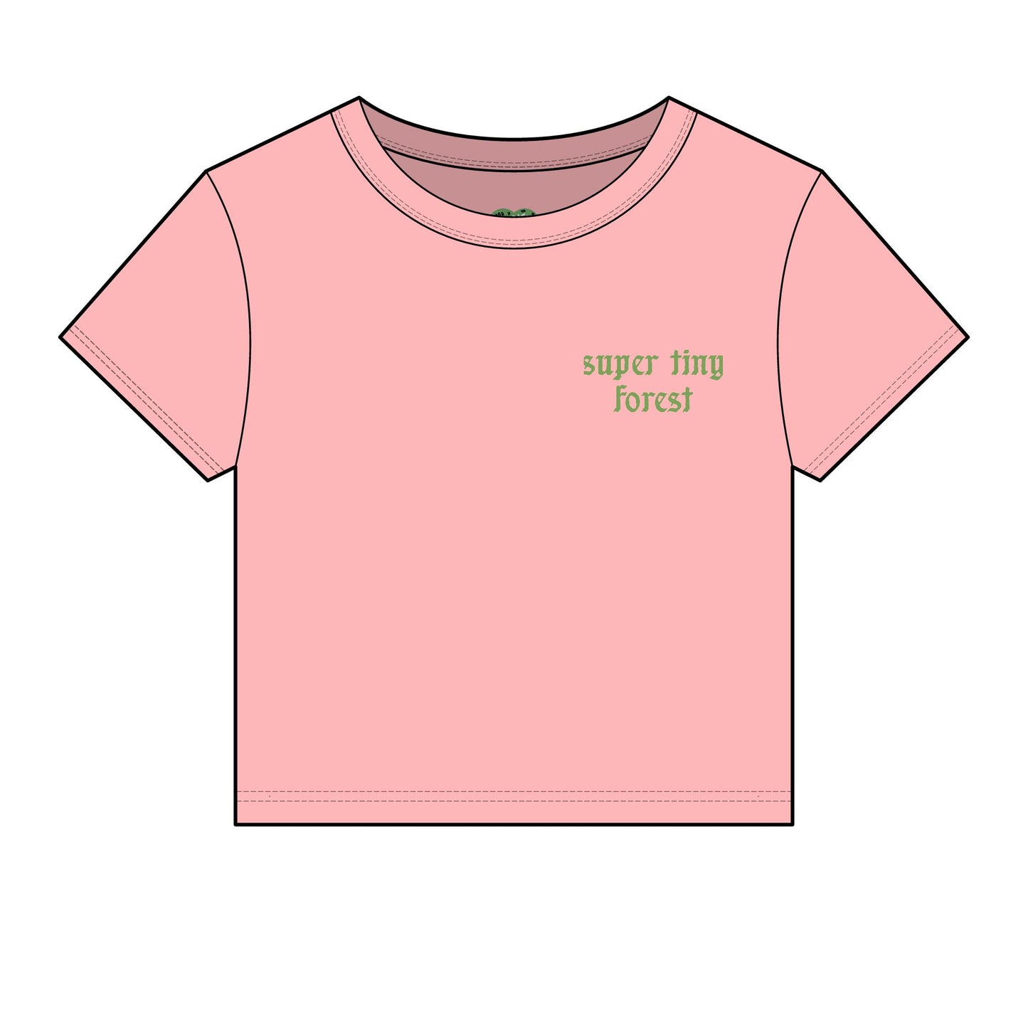 Baby Tee — "Super Tiny Forest" Crop Tee (Women’s Micro Rib)