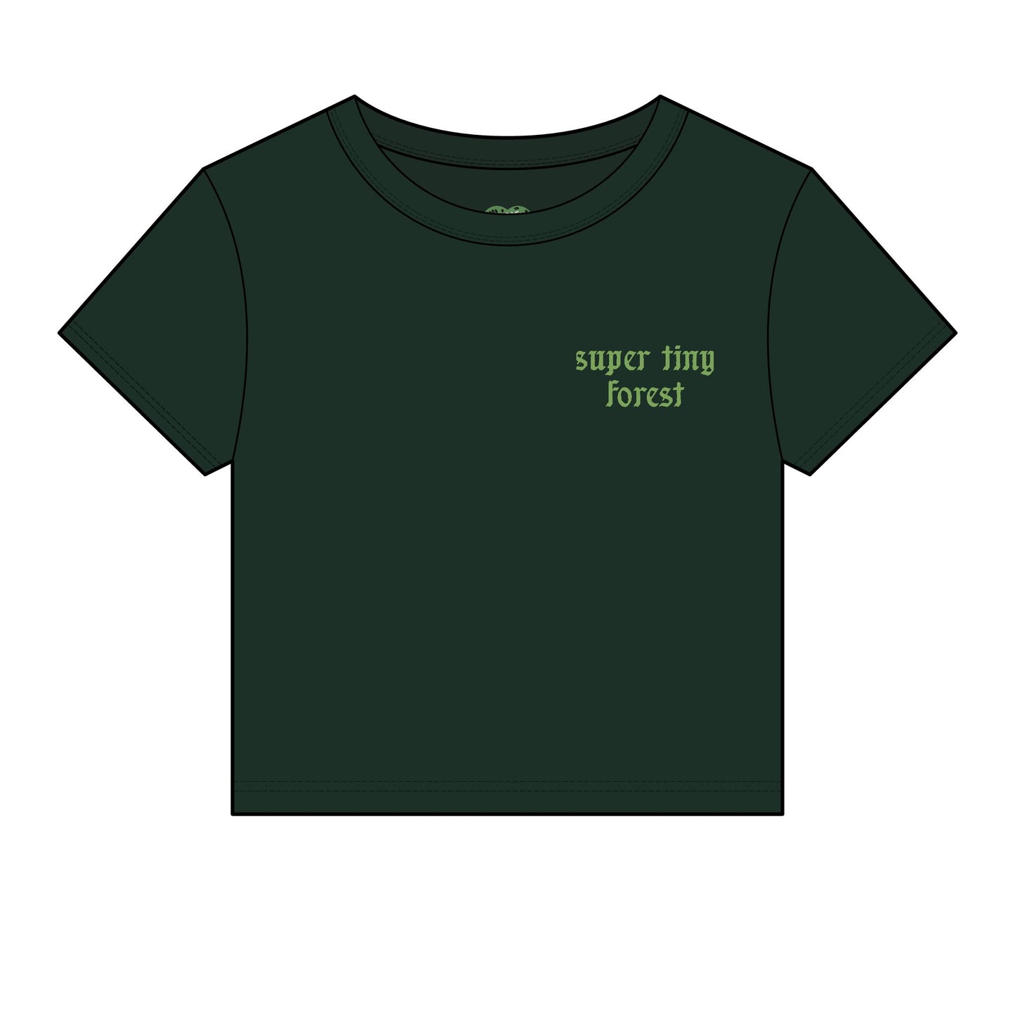 Baby Tee — "Super Tiny Forest" Crop Tee (Women’s Micro Rib)