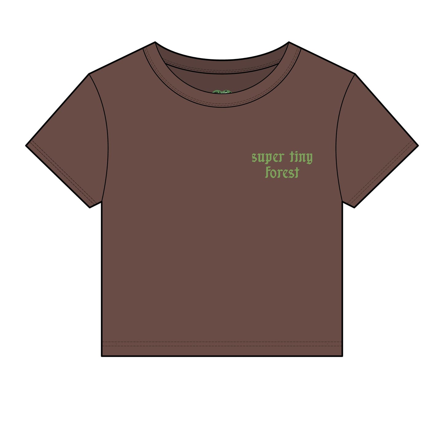 Baby Tee — "Super Tiny Forest" Crop Tee (Women’s Micro Rib)