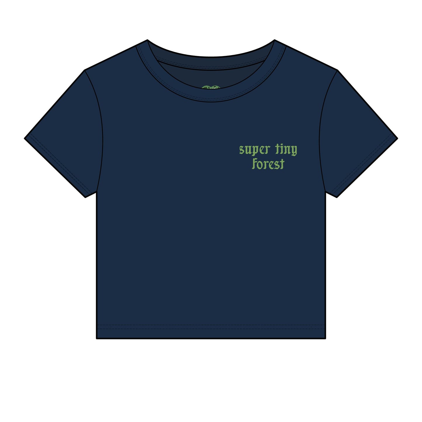 Baby Tee — "Super Tiny Forest" Crop Tee (Women’s Micro Rib)