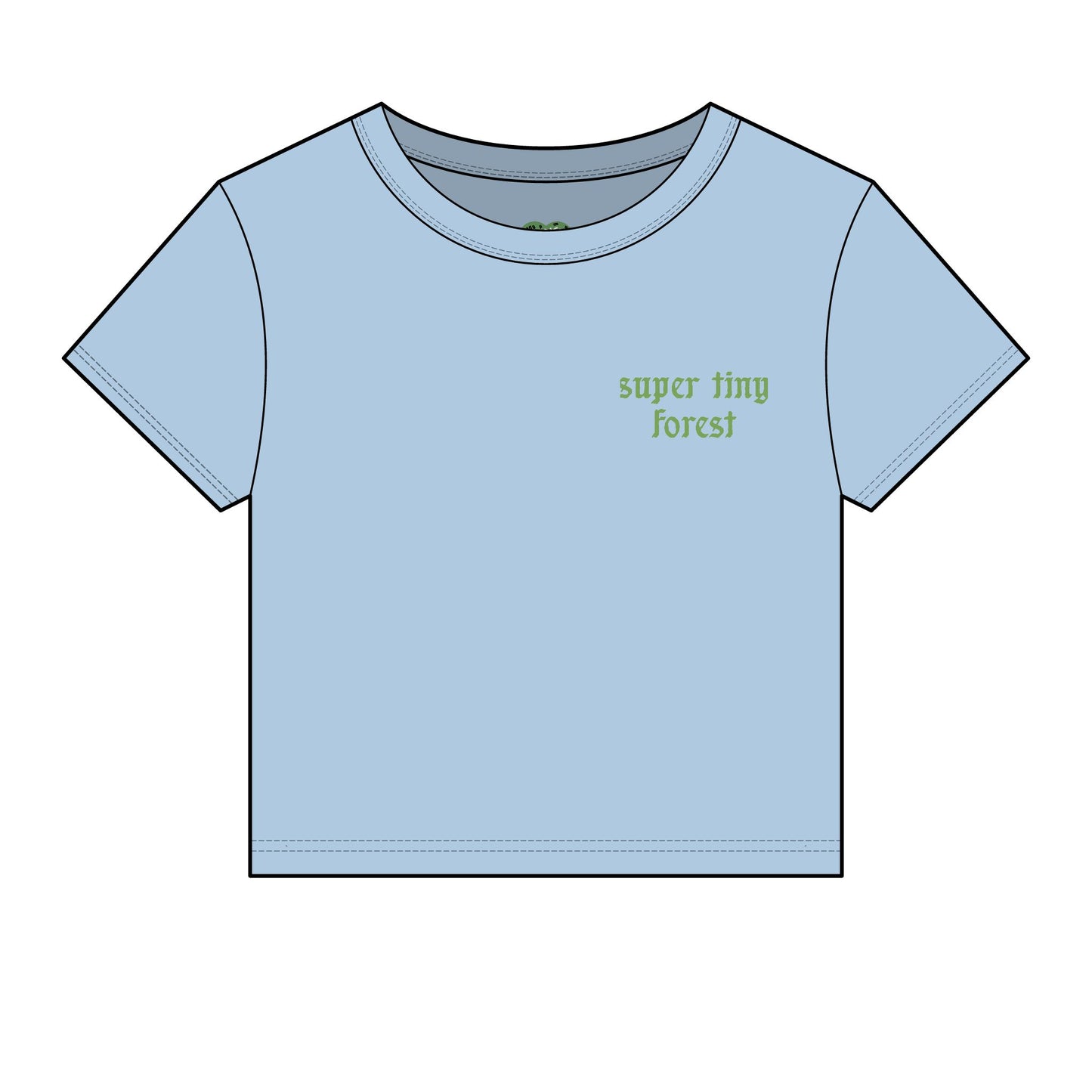 Baby Tee — "Super Tiny Forest" Crop Tee (Women’s Micro Rib)