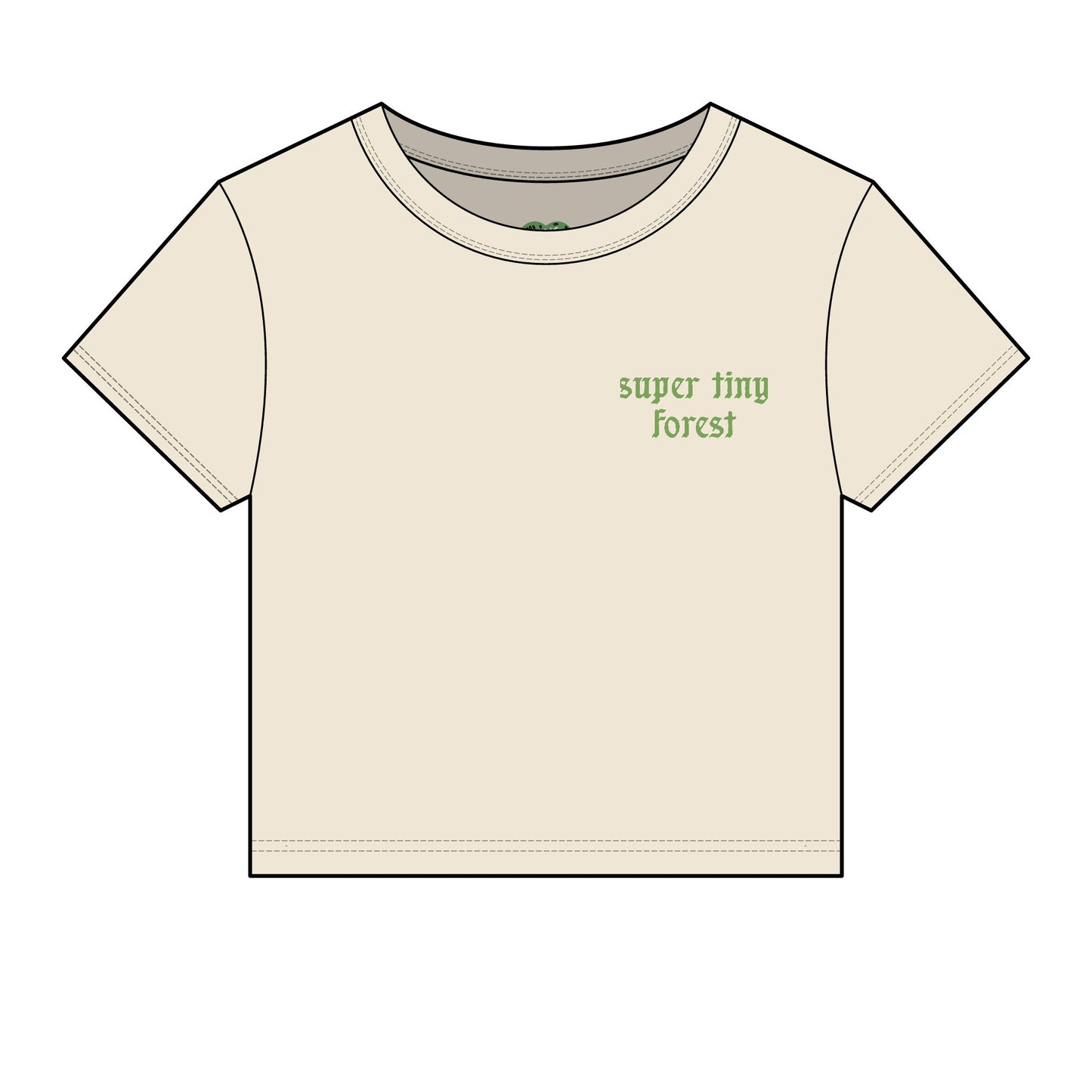 Baby Tee — "Super Tiny Forest" Crop Tee (Women’s Micro Rib)