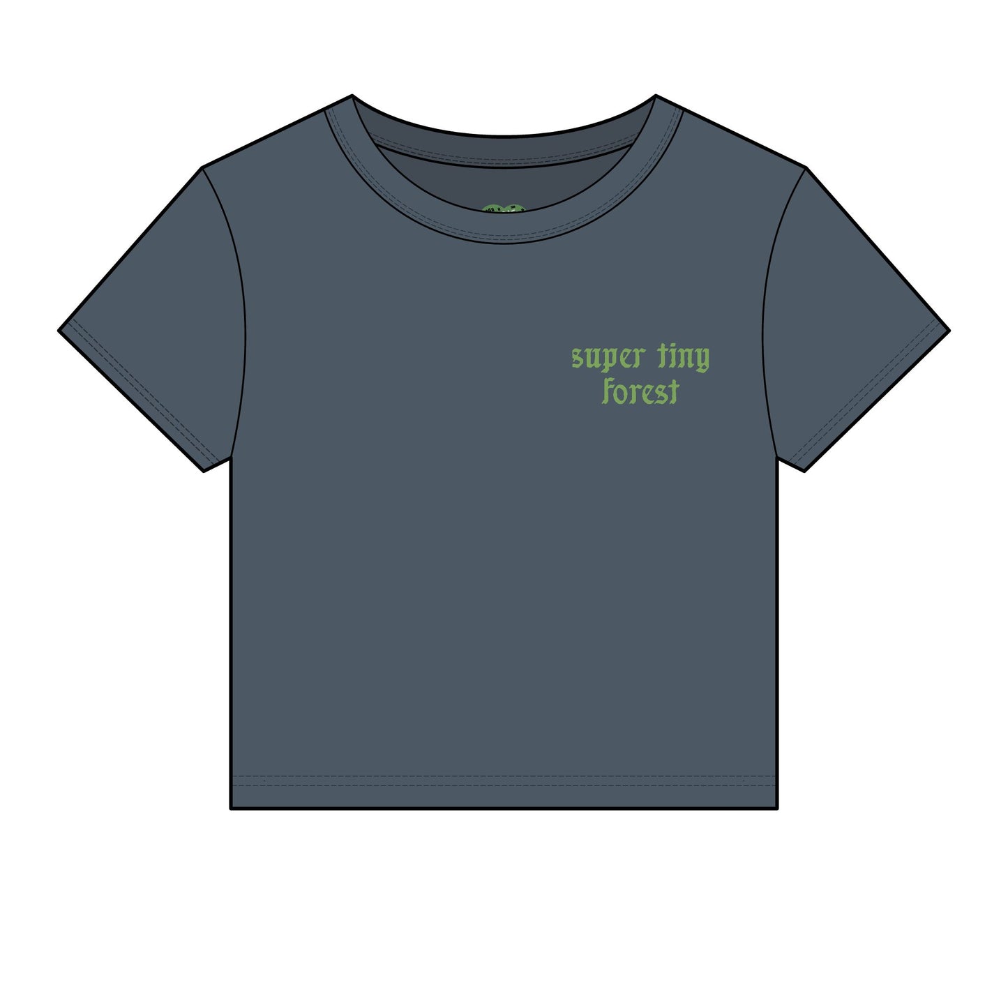 Baby Tee — "Super Tiny Forest" Crop Tee (Women’s Micro Rib)