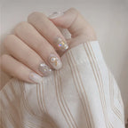 24pcs Short Square Round Fake Nails