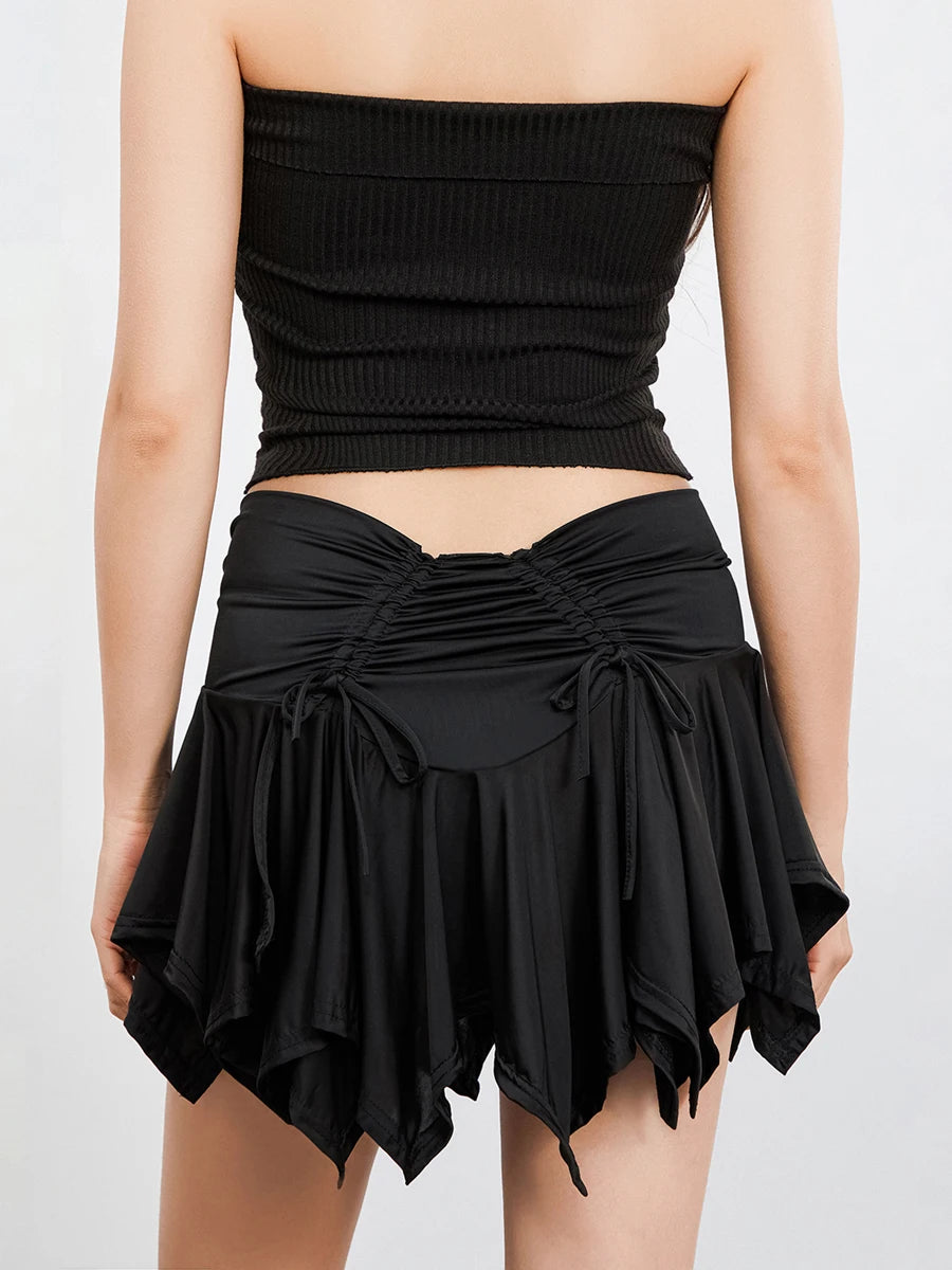 Solid Color Irregular Skirt