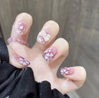 24pcs Short Square Round Fake Nails
