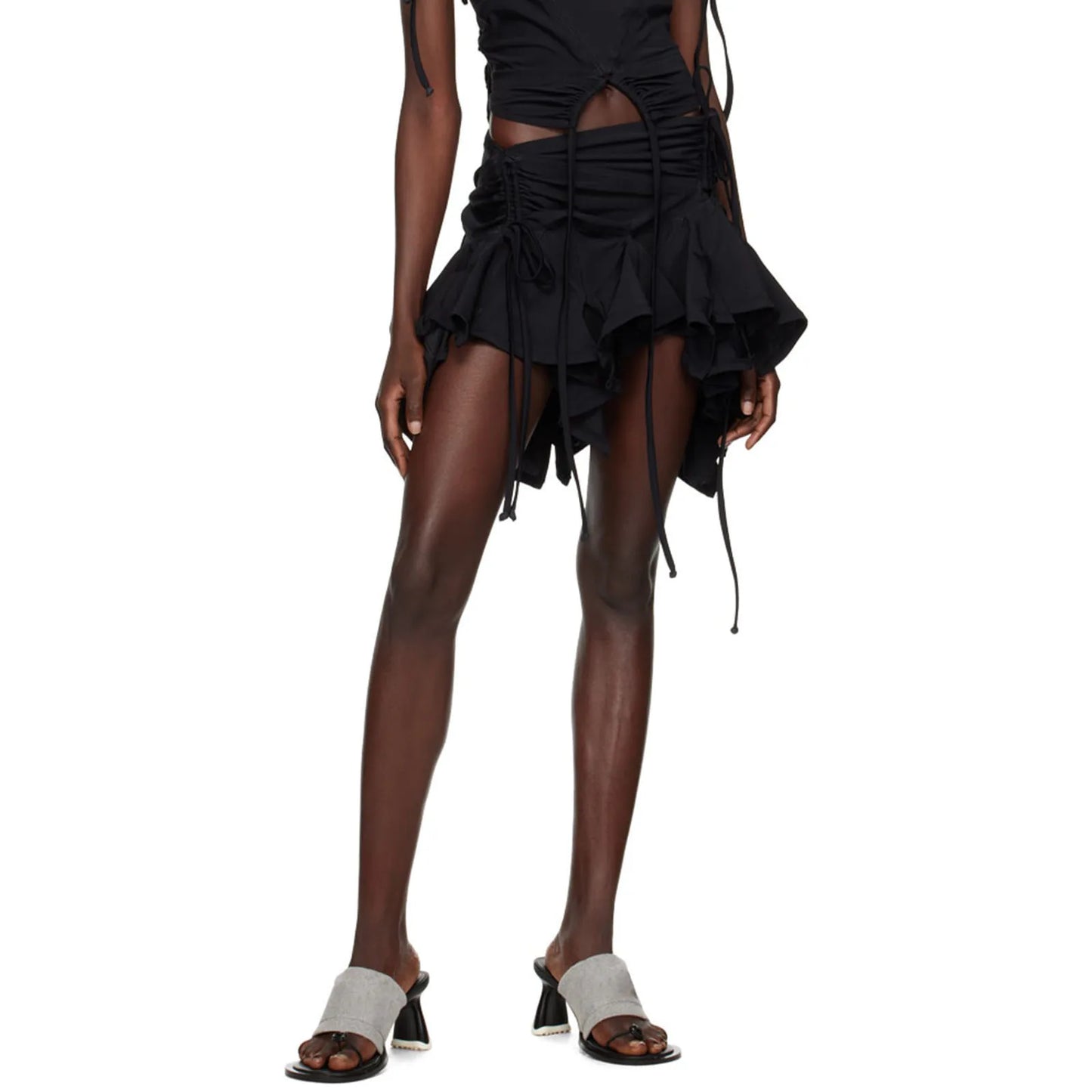 Solid Color Irregular Skirt