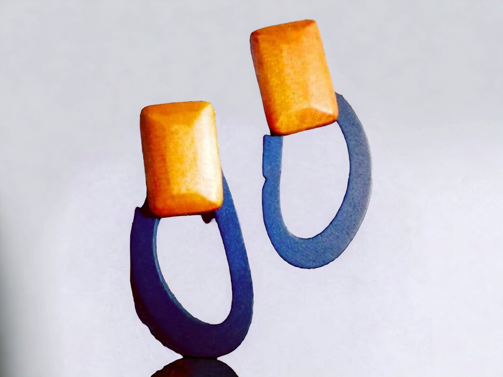 Abstract Modern Minimalist Design Wooden Earrings