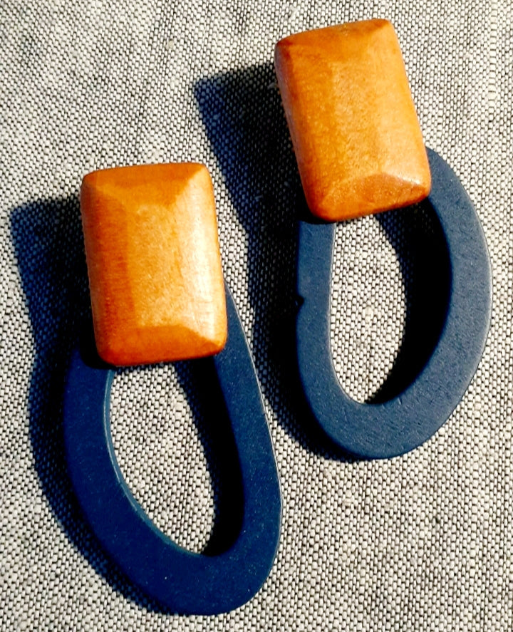Abstract Modern Minimalist Design Wooden Earrings