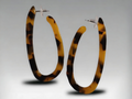 Abstract Tortoise Brown Hoop Earrings