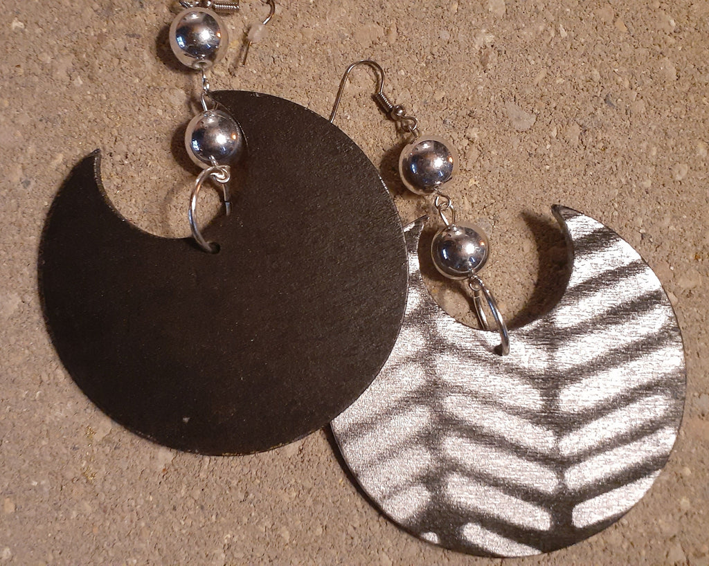 Abstract handpainted Mudcloth print Wooden Earrings