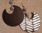 Abstract handpainted Mudcloth print Wooden Earrings
