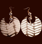 Abstract handpainted Mudcloth print Wooden Earrings