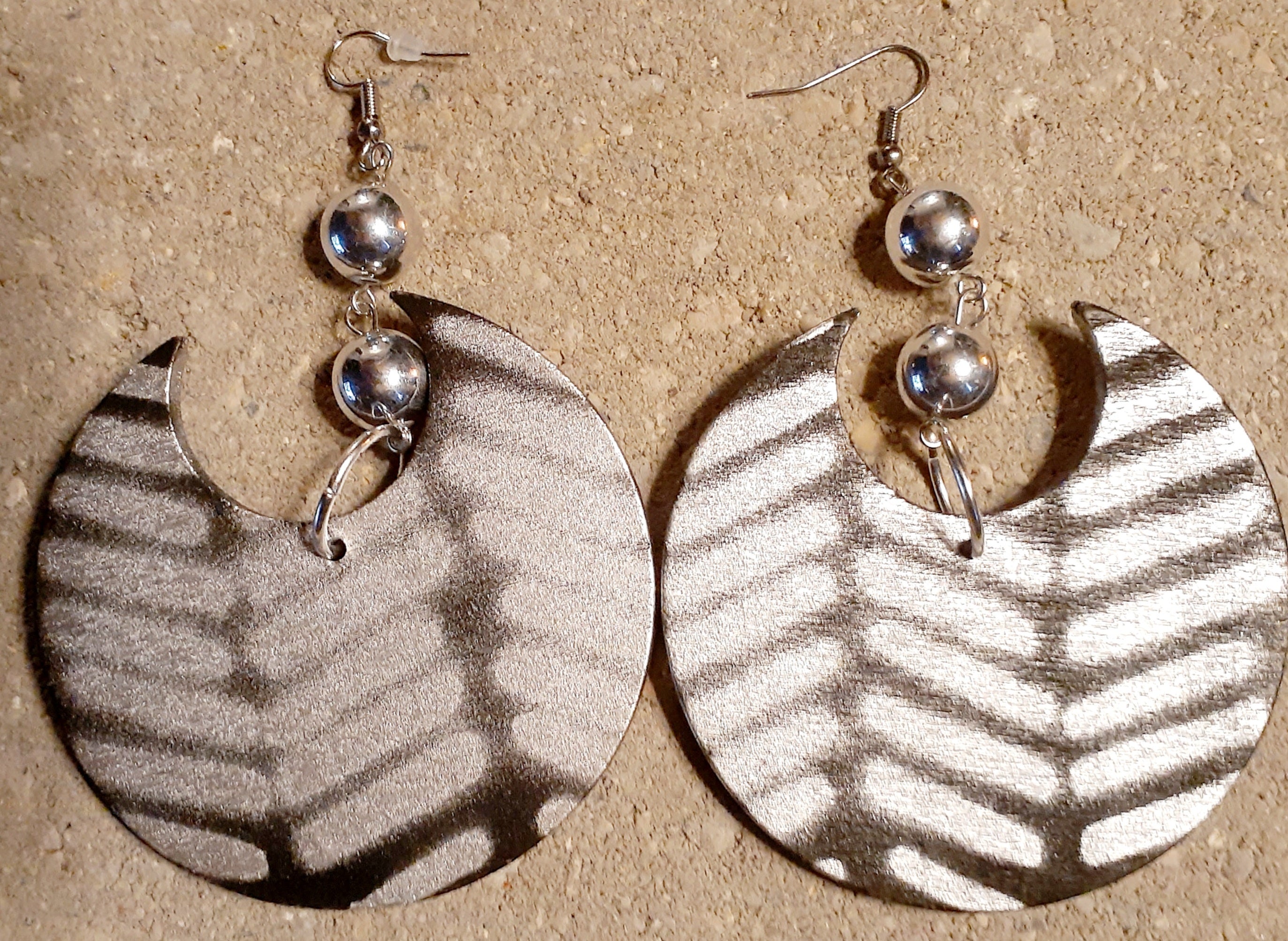 Abstract handpainted Mudcloth print Wooden Earrings