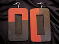 Abstract handpainted Wooden Earrings