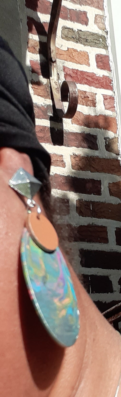 Abstract handpainted Wooden Earrings