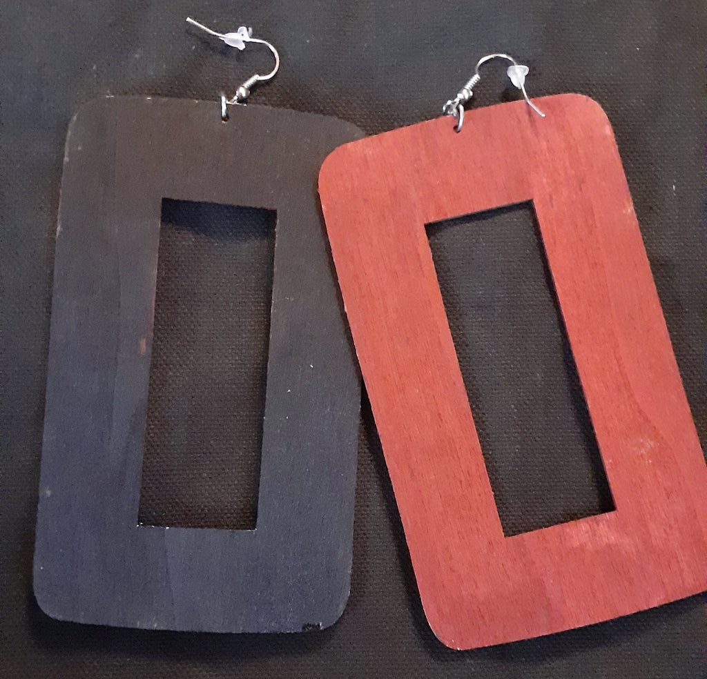 Abstract handpainted Wooden Earrings