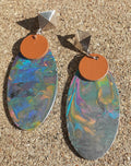 Abstract handpainted Wooden Earrings
