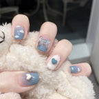 24pcs Short Square Round Fake Nails
