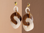 Acrylic Chain Hoop Clip on Earrings