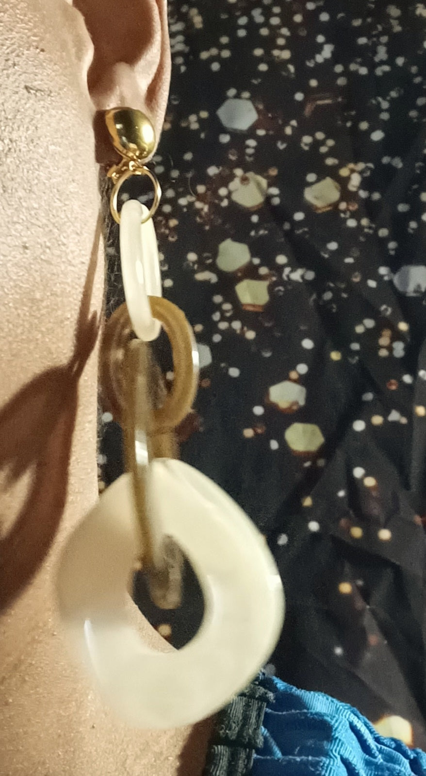 Acrylic Chain Hoop Clip on Earrings