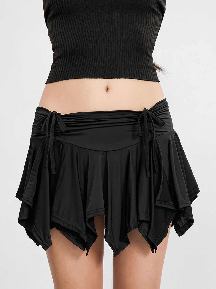 Solid Color Irregular Skirt