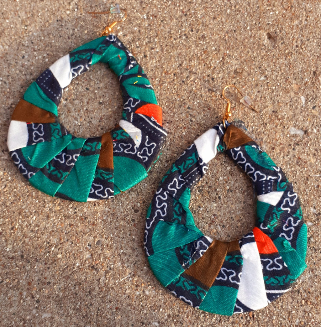Ankara Print Africa Hoop Earrings