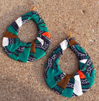 Ankara Print Africa Hoop Earrings