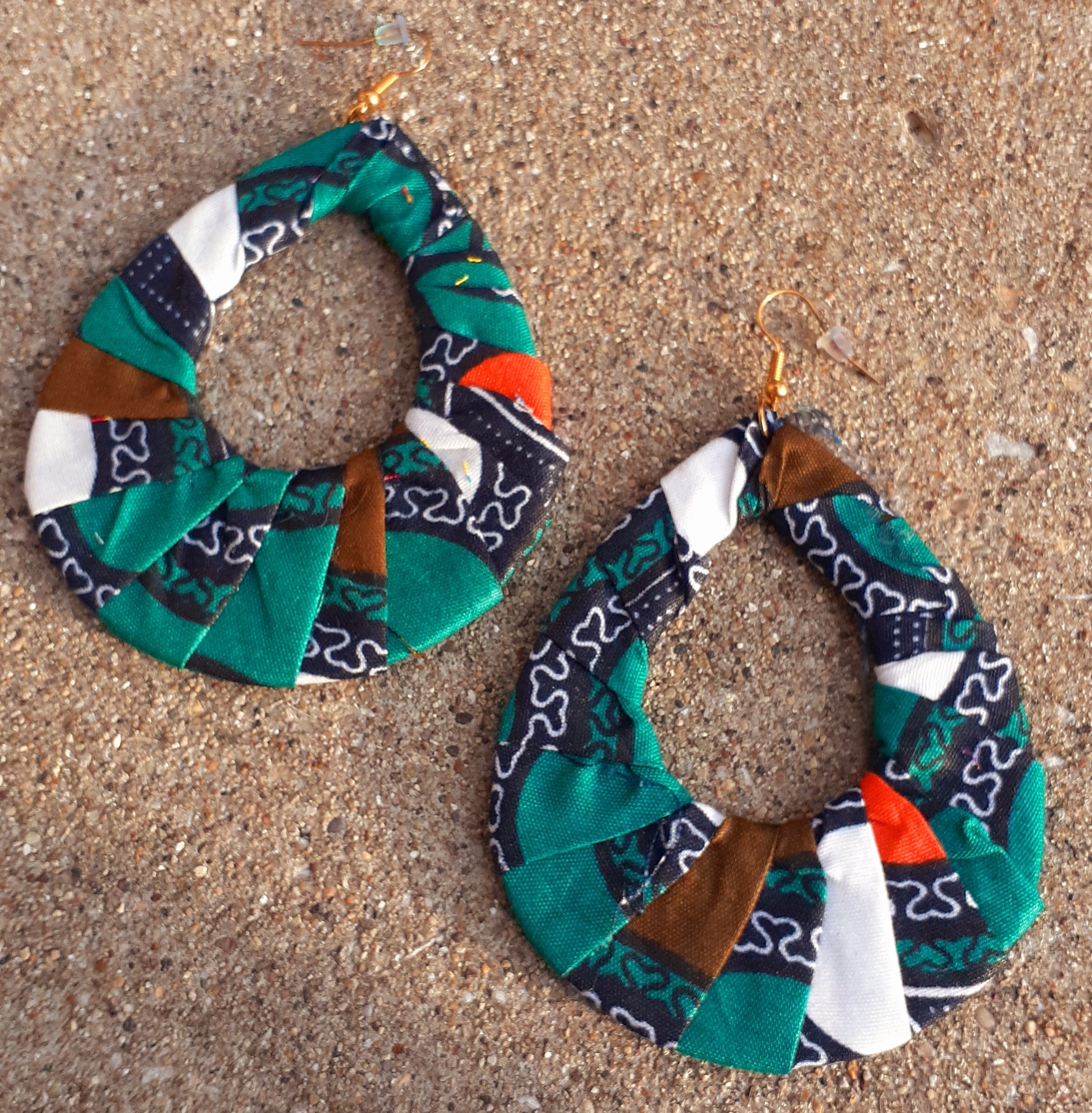 Ankara Print Africa Hoop Earrings