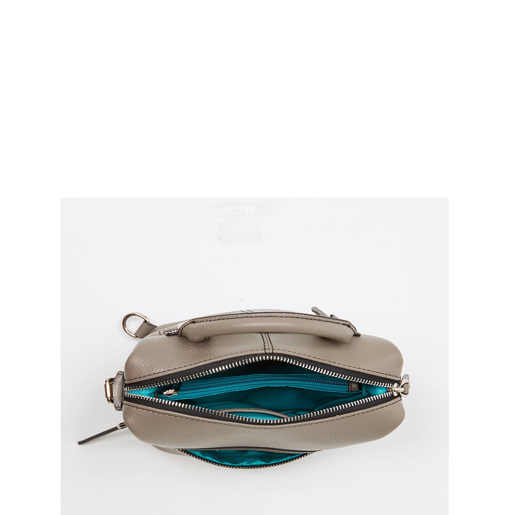 Gray Leather Backpack Purse for Women Convertible Crossbody Bag Medium Size with Front and Back Pockets